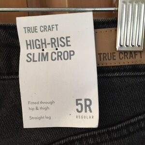 True Craft Black Tattered jeans cropped straight sz 5. NWT